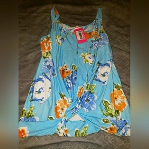 Blue floral tank top